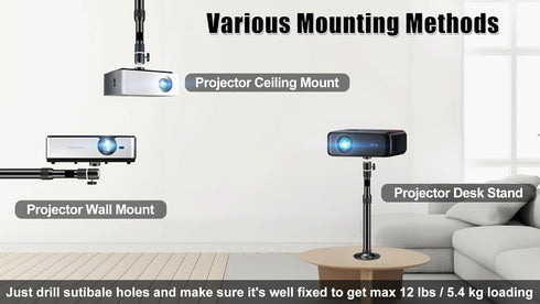 2-Be-Best 12-18 31-45 cm 360 Projector Ceiling Mount Length in / Projector Mount Rotatable Projectors Holder Adjustable