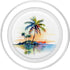 Palm Tree Pattern Green Leaves Summer Tropical Watercolor Palm Tree Tropical PopSockets PopGrip for MagSafe