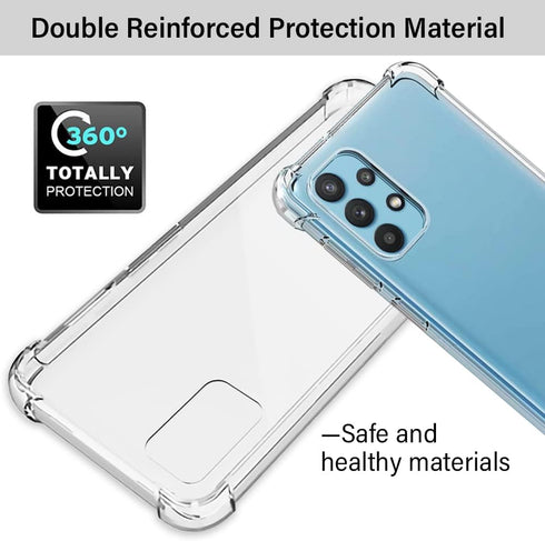 Yiakeng Galaxy A32 5G Case with Screen Protector, Crystal Clear Slim Soft Silicone Cover for Samsung Galaxy A32