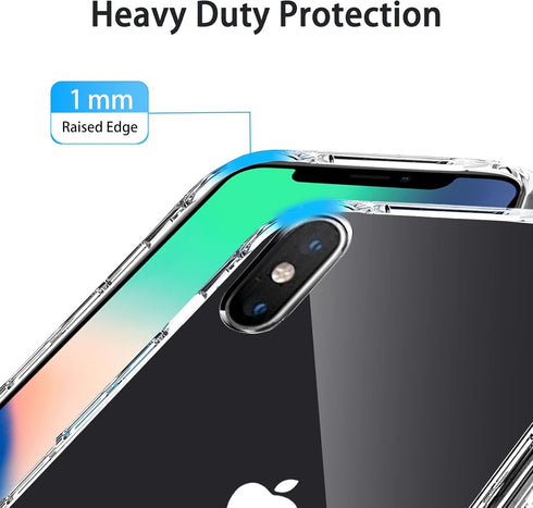 JJGoo Clear Case for iPhone X/Xs, Transparent Shockproof Slim Anti-Scratch Hard PC Back Cover