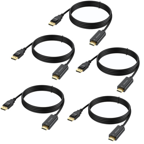 DisplayPort to HDMI Cable 3 feet 5-Pack, 4K Display Port to HDMI