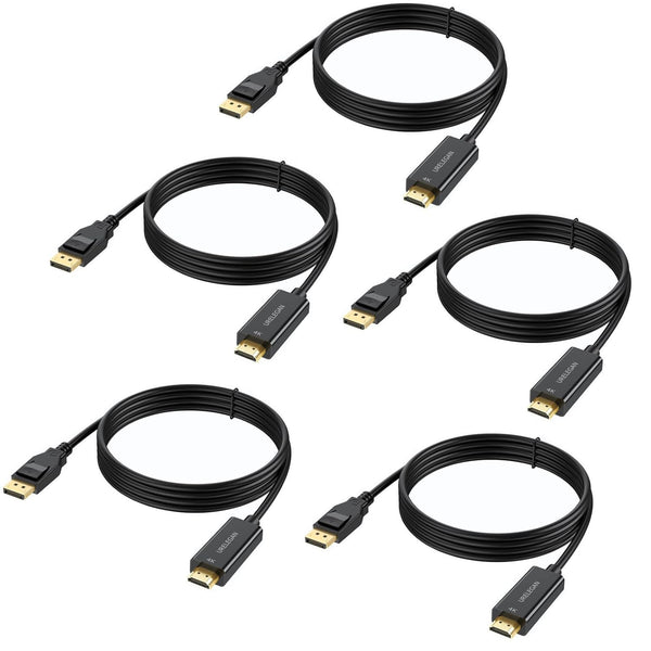 DisplayPort to HDMI Cable 3 feet 5-Pack, 4K Display Port to HDMI
