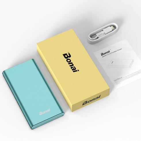 BONAI Portable Charger 12,000mAh - Fast Charging Power Bank with Dual Input & Output Ports for iPhone, Samsung