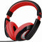 rockpapa Comfort Kids Headphones - Lightweight Over-Ear Wired 3.5mm for School, Travel, Black/Red