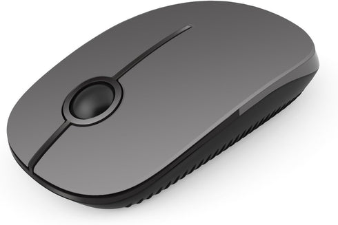 VssoPlor Wireless Mouse, 2.4G Slim Portable Mice with Nano Receiver for Notebook, PC, Laptop (Black and Gray)
