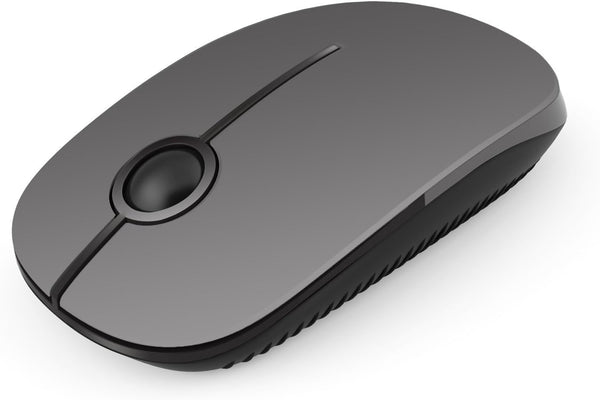VssoPlor Wireless Mouse, 2.4G Slim Portable Mice with Nano Receiver for Notebook, PC, Laptop (Black and Gray)