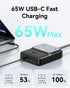 imokin 65W 6-in-1 17/16 5ft Cord,2 AC,2 USB-A,2 Charging Station, Max USB C Power Strip for iPhone and MacBook, Flat