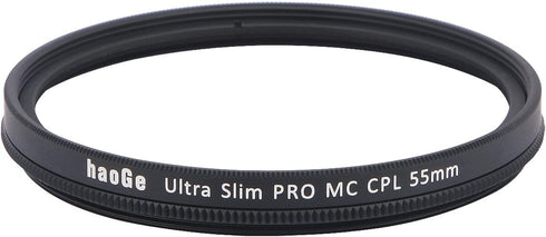 Haoge 55mm Multicoated Circular Polarizer CPL Lens Filter for Sony A37 A55 A57 A65 A77 A100 with DT 18-55mm f/3.5-5.6