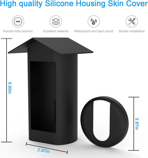 Silicone Skin for Ring Stick Up Cam Pro, Waterproof Cover (Black, 1 Pack)