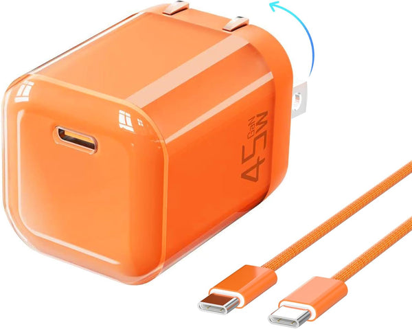 YISH 45W USB C Charger Block, Foldable Type C Charger Fast Charging with