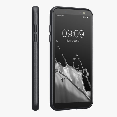 kwmobile Case for Samsung Galaxy A6 (2018) - Soft Slim Metallic TPU Silicone Cover - Metallic Grey