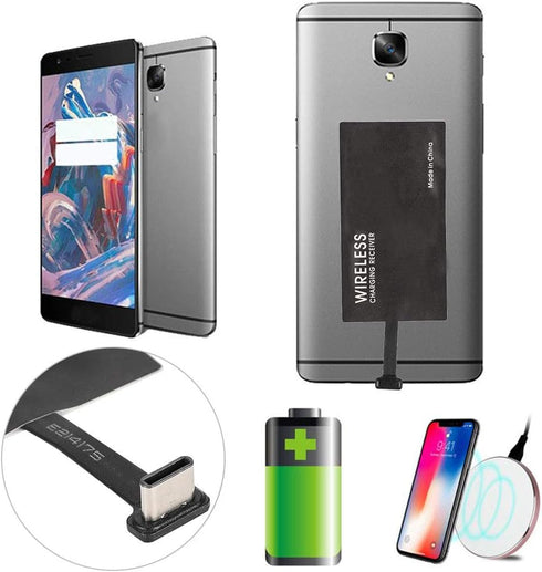 Type C Charging Receiver, Black USB-C Wireless Charging Receiver Module for Smartphone with Type C Interface