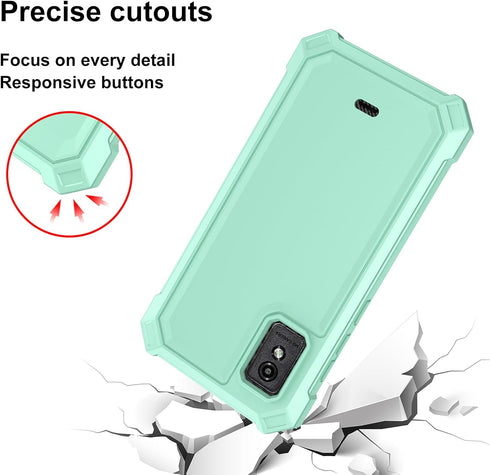 Ailiber Rugged Silicone Cell Phone Case for Blu Studio Mini 2023 with Screen Protector, Shockproof Corners, Mint Green