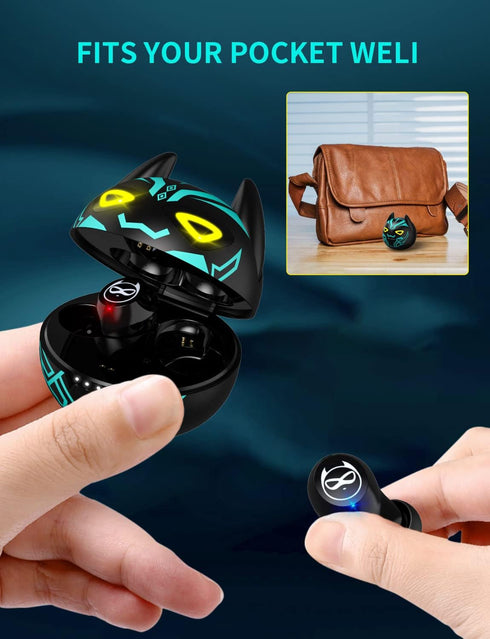 Boys Girls Bluetooth Earbuds, Wireless Kids Cartoon Headphones with Stereo Sound, 35 Hours Playtime, IPX5 Waterproof