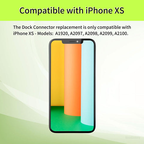Dock Connector Charging Port Replacement for iPhone Xs, Repair Headphone Jack Flex Cable & USB Charge Microphone