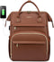 LOVEVOOK Leather Laptop Backpack for Women 15.6 inch,Travel Purse Nurse Teacher Carry