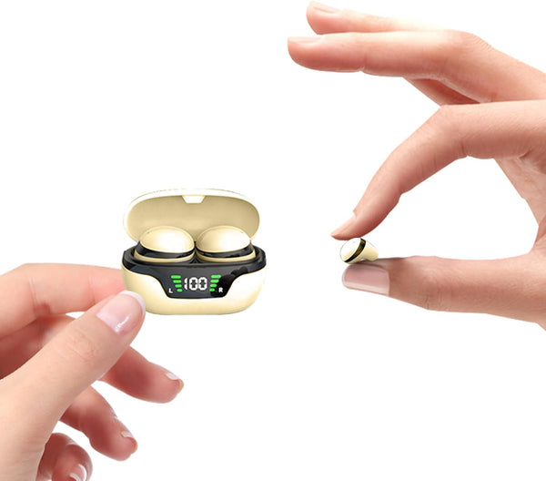 Invisible Mini Earbuds Wireless Bluetooth Ear Buds for Small Ears, Discreet Low Profile Spy Earpiece with Microphone