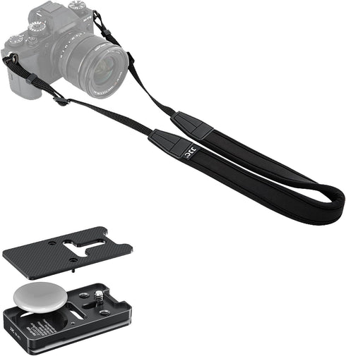 JJC Camera Neck Strap with Quick Release Plate for Airtag Compatible with