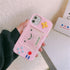 UnnFiko Squishy 3D Cartoon Game Case - Compatible with iPhone 11 Pro, Soft Rubber Protective Cover for Girls (Pink)