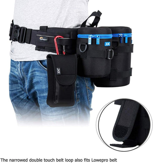 JJC Camera Lens Pouch Case for Canon EF-S 18-55mm, Nikon AF-S 18-55mm, Fujifilm XF 16mm 23mm, Zipper Polyester Bag