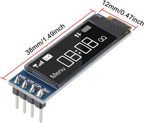 ACEIRMC 4pcs I2C 0.91 Inch I2C I2C 3.3V~5V 4PINS ESP32 ESP8266 STM32 (10pcs Display Module OLED Display Module OLED