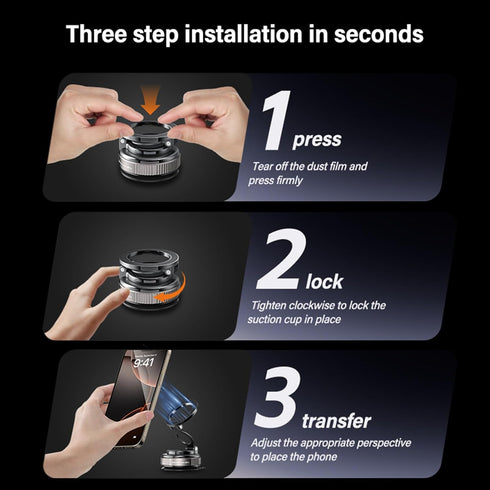 Frvxil 28+LBS 360 12-16 Magnetic Car Phone Holder for MagSafe: Strong Suction Vacuum Phone Mount - Rotatable Adjustable