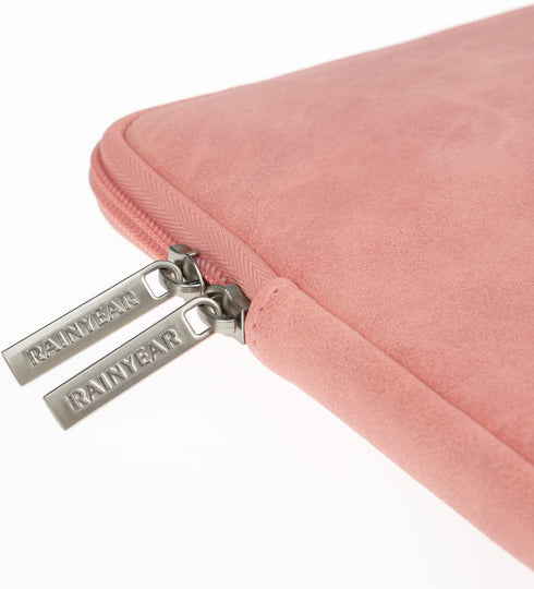 RAINYEAR 15 Inch Laptop Sleeve, PU Suede Leather Case, Protective Padded Cover, Water Resistant Carrying Computer Bag