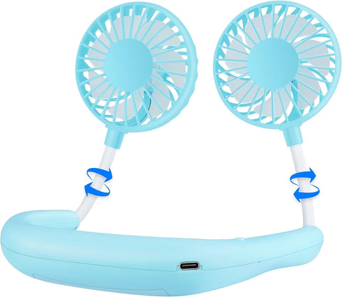 Haomaomao Portable Neck Fan, Mini Wearable Fan with 2500 mAh Rechargeable Battery for Working, Traveling, Office,