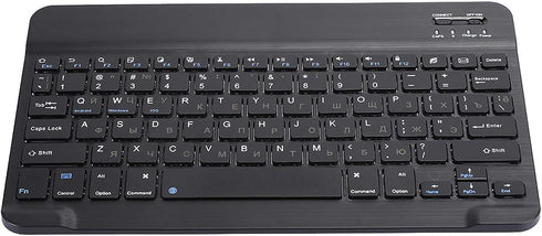Cyrillic Keyboard for Tablet, Black Russian 10.1 Slim Ultra Wide 80-Key Bluetooth 3.0 for iOS and Windows