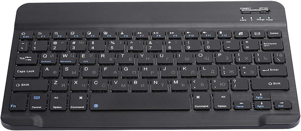 Cyrillic Keyboard for Tablet, Black Russian 10.1 Slim Ultra Wide 80-Key Bluetooth 3.0 for iOS and Windows