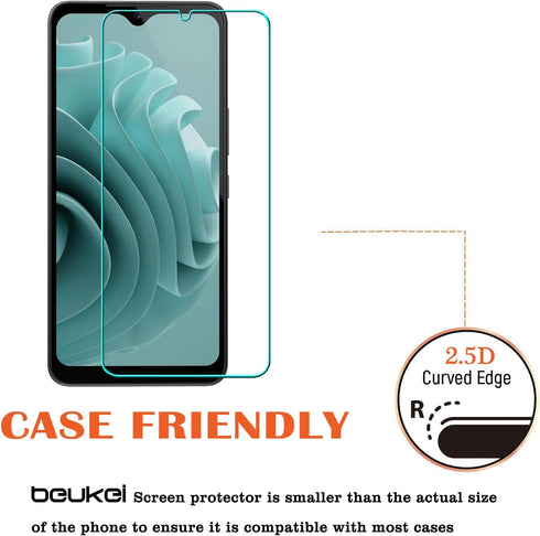 beukei (3 Pack) Tempered Glass Screen Protector for NUU A23 Plus, Touch Sensitive, Case Friendly, 9H Hardness