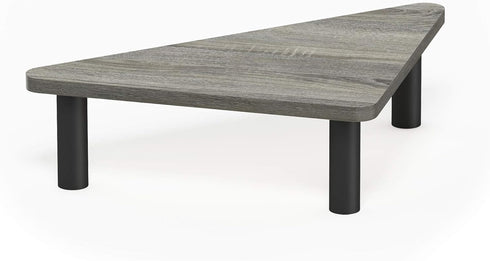 Furinno Corner Monitor Stand - French Oak Grey/Black