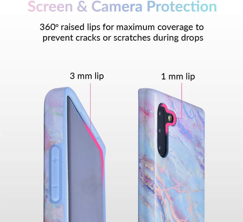 VELVET CAVIAR Samsung Galaxy Note 10 Case Compatible - Cute Marble Protective Phone Cases for Women, Girls (Holographic
