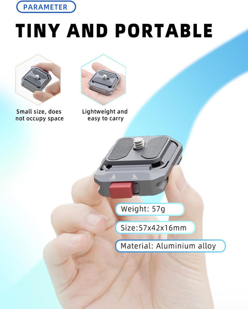 IFOOTAGE Camera Quick Release Plate Q38, Tripod Mount Adapter for Sony Canon Monopod DSLR Stabilizer Slider