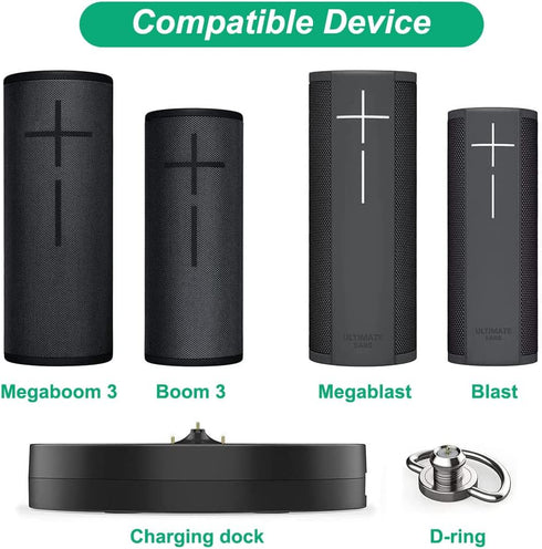 Power Up Charging Dock for Ultimate Ears UE Boom 3/Megaboom 3 - Black Charger Cradle Mount