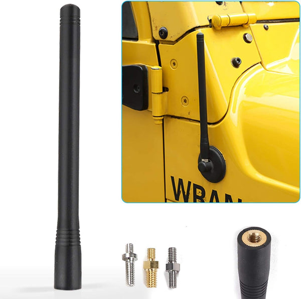 JeCar 7.5 Inch Reflex Short Antenna Replacement for 1997-2025 Jeep Wrangler TJ JK JL, Optimized FM/AM Reception