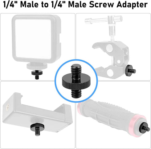 Threaded Tripod Screw Adapter Double Head Stud Standard Mounting Thread Converter 1/4" Male to 3/8" Female Adapter Set for Camera Cage Mount Light Stand Monopod Shoulder Rig Tripod,Camera Monitor