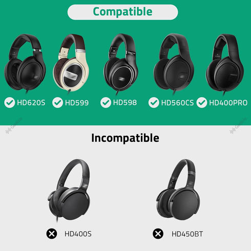 Geekria Audio Headphone Cable, Compatible with Sennheiser HD Series, 3.5mm to 2.5mm Stereo Cord (4 ft)