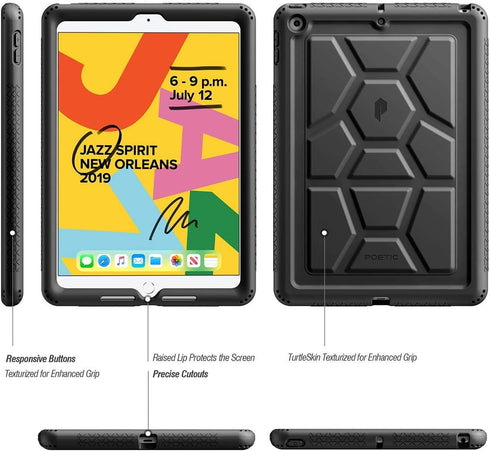 Poetic TurtleSkin Case for iPad 10.2 9th/8th/7th Generation (2021/2020/2019), Heavy Duty Shockproof Silicone Cover