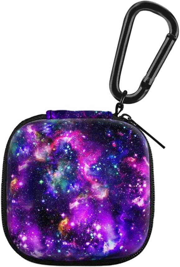 WIRESTER Portable Wireless Headphone Case, Earphone Storage Bag with Black Carabiner, Earbud Holder Compatible with