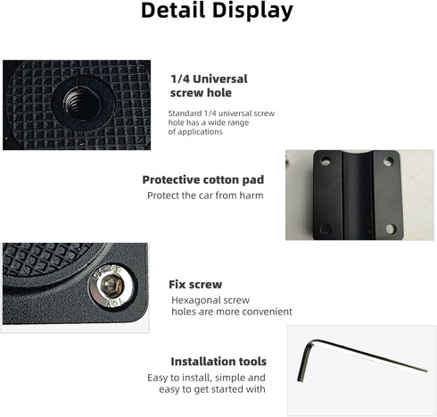 Car Headrest Camera Mount for GoPro/Insta 360/DJI OSMO, 10 inch Length Magic Arm, Aluminum Alloy