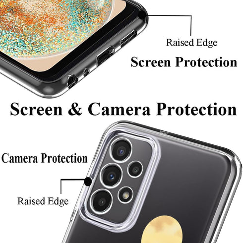 Unov Case for Samsung Galaxy A23 5G, Clear Soft TPU Shock Absorption Slim Embossed Pattern Back Cover (6.5 inches)