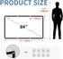 84" Projector Screen, 4K 16:9 HD Foldable Movie Screen for Indoor Outdoor Home Theater and Travel