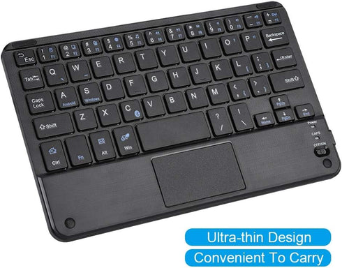Yoidesu 7 Inch Wireless Keyboard with Touchpad, Mini Bluetooth Touchpad Keyboard for Tablets, Laptops, and Desktop
