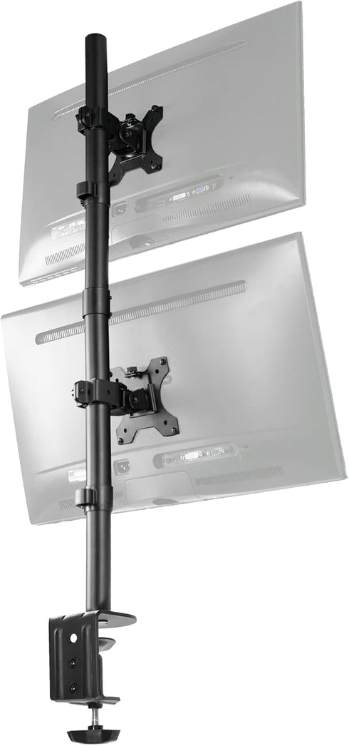 VIVO Dual Vertically Stacked Monitor Desk Mount, Adjustable Stand for 2 Ultrawides up to 34 inches
