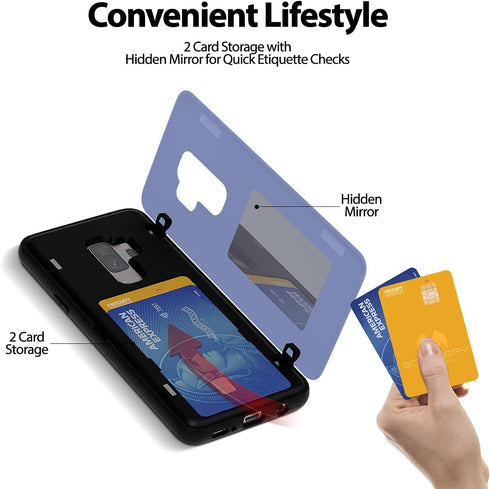 GOOSPERY Card Holder Wallet Case for Samsung Galaxy S9 Plus (2018), Magnetic Door Closure, Protective Dual Layer Bumper