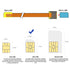 10cm chenyang Soft Flat FPC Cable Micro SIM Card to Nano SIM Kit Male to Female Extension Extender Cable