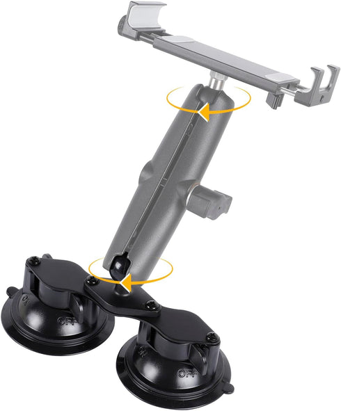 Dual Suction Cup Base with 1" Ball, Heavy Duty 2 Suction Car Mount Base Compatible with RAM Mounts and Other B Size