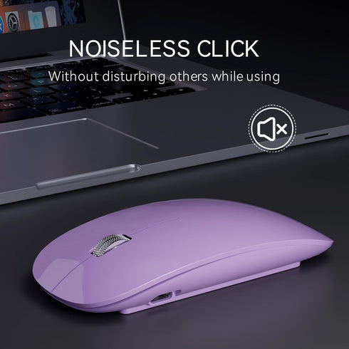 Uiosmuph G11 Wireless Mouse, USB C Rechargeable, Slim Silent 2.4GHz Optical Mouse for Laptop/Mac/PC