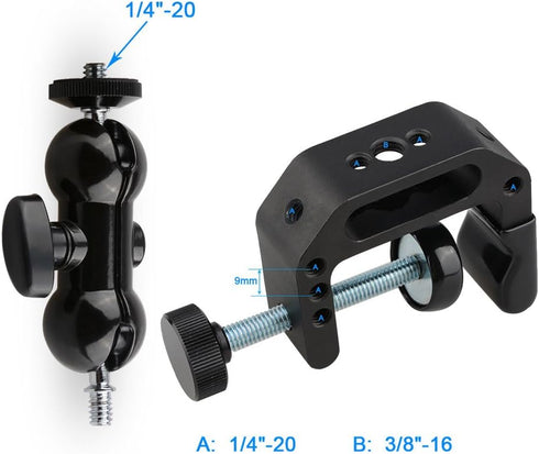 CAMVATE Camera Clamp Mount for DSLR, LED Video Light and Binoculars Holder Mount - 1122